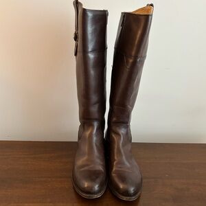 Women’s Frye Size 7.5 Brown Leather Boots Mid Calf